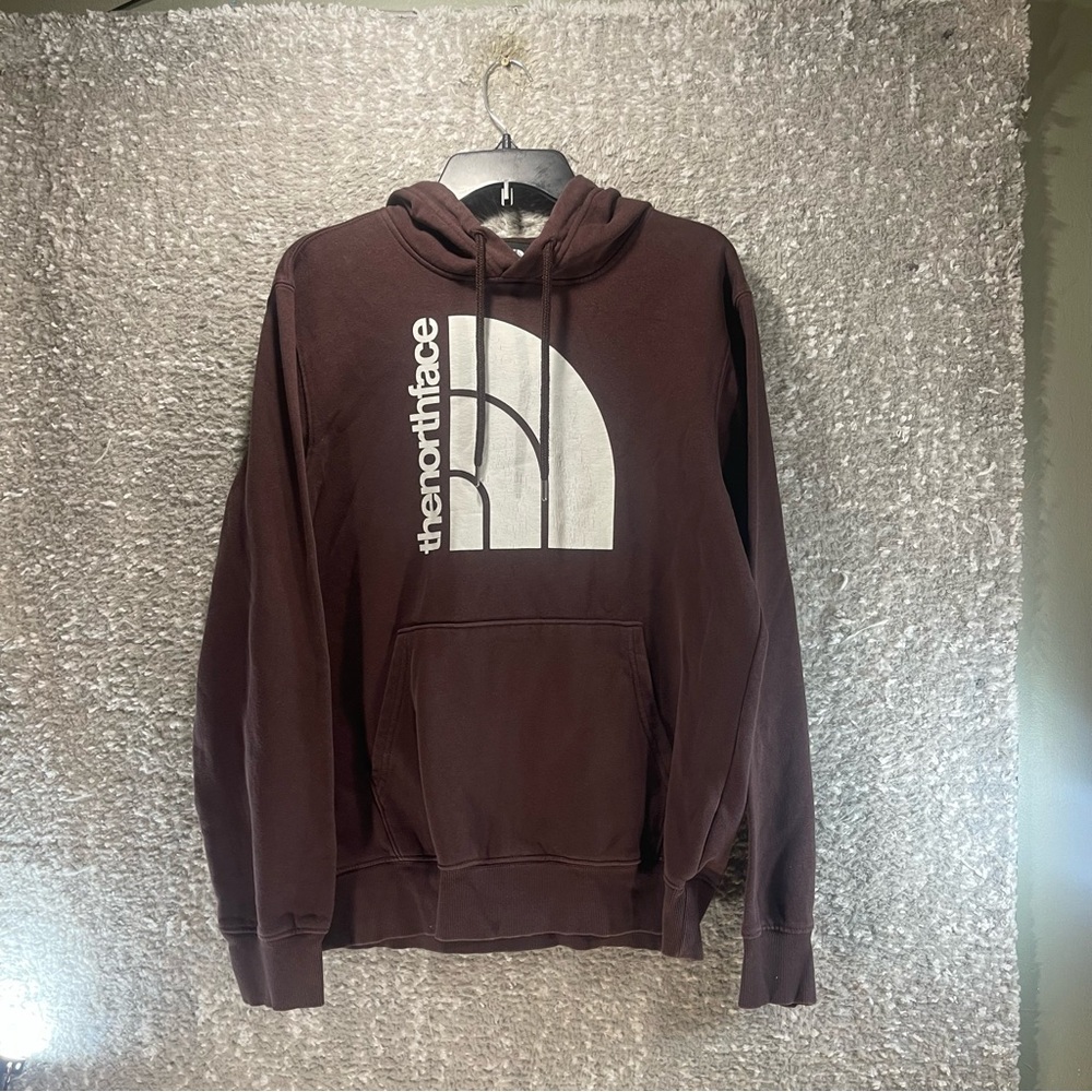 The North Face Hoodie Brown Medium Men Half Dome Pullover Sweater Logo Pocket